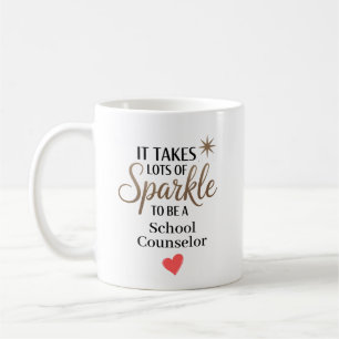 Sparkle School Counselor Personalized Coffee Mug