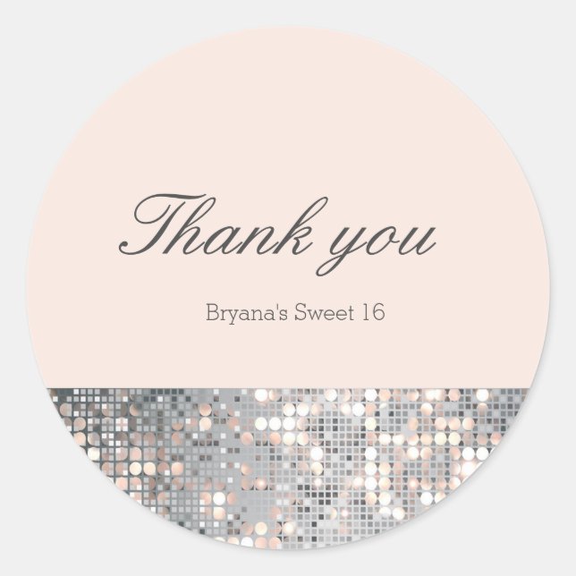 Sparkle Sequins Glamour Wedding Favor Stickers (Front)