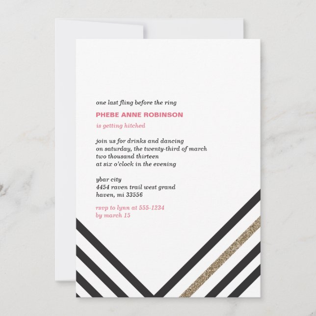 Sparkle & Shine - Bachelorette Party Invitation (Front)