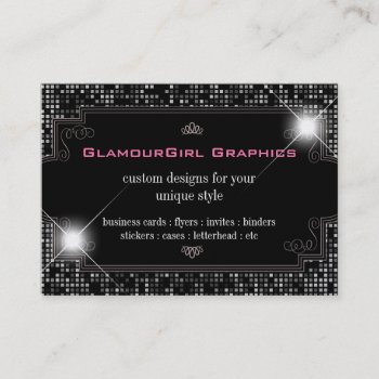 Sparkle & Shine Black Tile : Business Card by luckygirl12776 at Zazzle