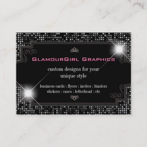Sparkle &amp; Shine Black Tile : Business Card