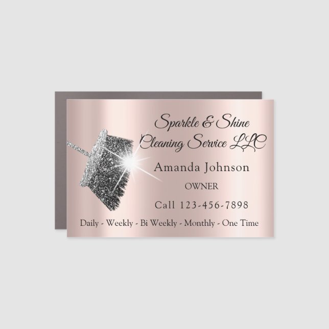 Sparkle & Shine Cleaning Service Houskeeping Rosse Car Magnet (Front)