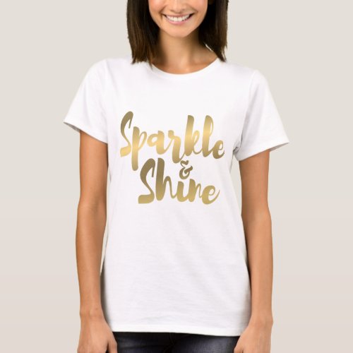 sparkle shine gold brush metal effect t shirt