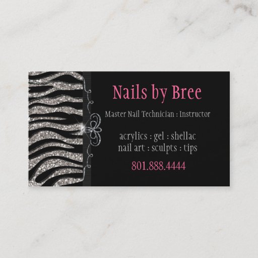 Customizable Sparkle &amp; Shine Zebra : Business Card