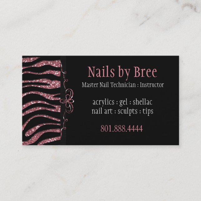 Sparkle & Shine Zebra : Business Card (Front)