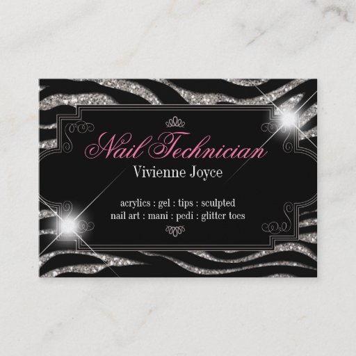 Customizable Sparkle &amp; Shine Zebra : Business Cards