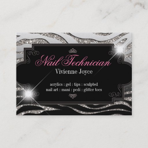 Customizable Sparkle &amp; Shine Zebra : Business Cards
