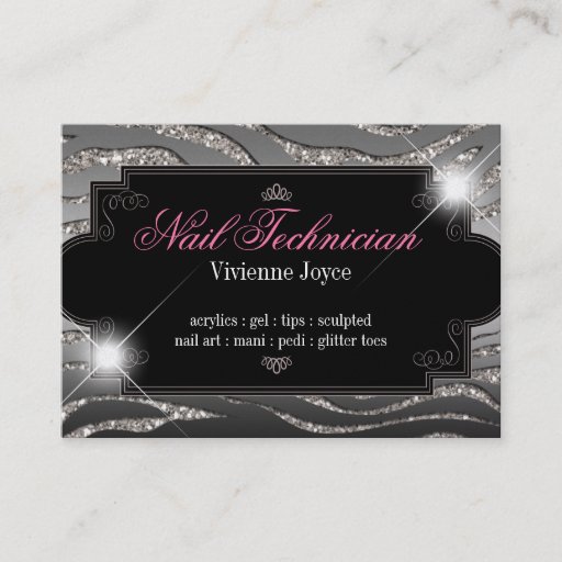 Customizable Sparkle &amp; Shine Zebra : Business Cards