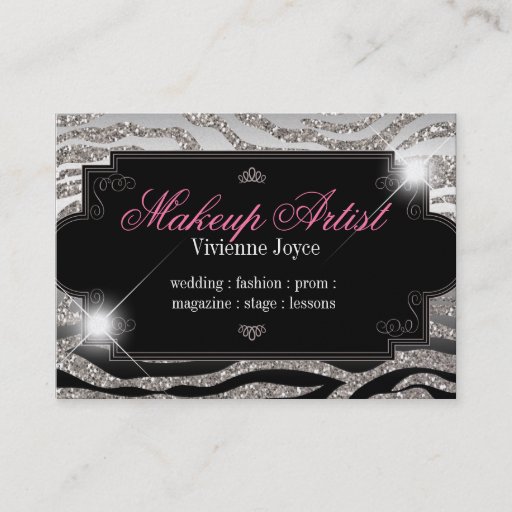Customizable Sparkle &amp; Shine Zebra : Business Cards