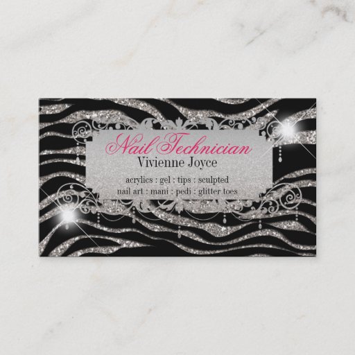 Customizable Sparkle &amp; Shine Zebra : Business Cards