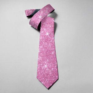 Sparkle Shiny Glitter Elegant Pink Valentine's Day Neck Tie