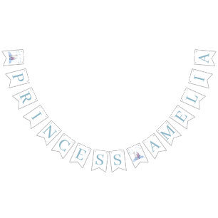 Sparkle Silver Frozen Kingdom Castle 1st Birthday Bunting Flags