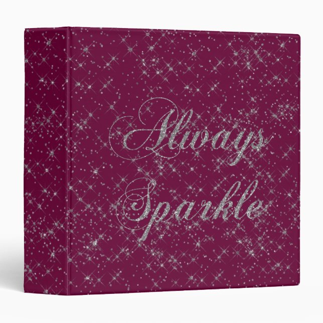 Sparkle Silver Glitter Binder (Front/Spine)