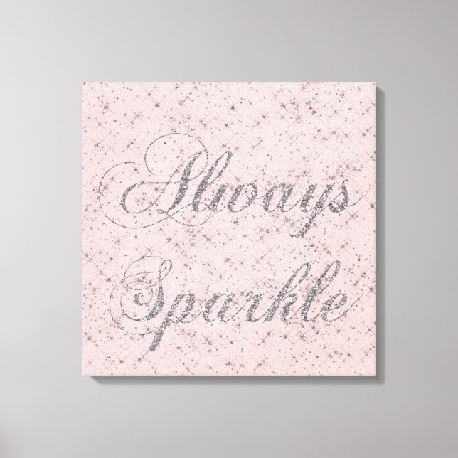 Sparkle Silver Glitter Canvas Print (Front)