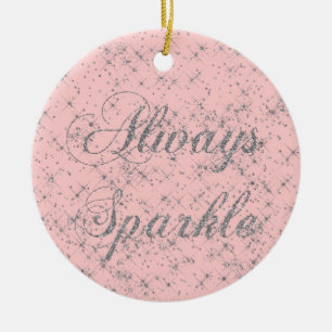 Sparkle Silver Glitter Ceramic Ornament