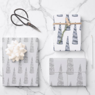 Sparkle Silver Grey Glam Unicorn Birthday Wrapping Paper Sheets