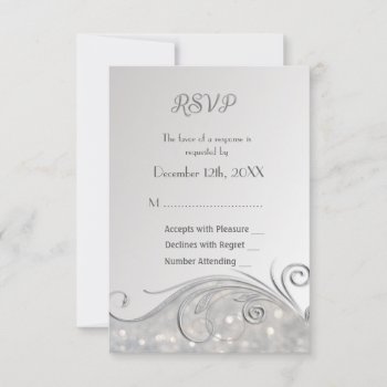 Sparkle Silver Rsvp 25th Anniversary by SpiceTree_Weddings at Zazzle