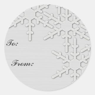 Sparkle Snowflake Design Classic Round Sticker