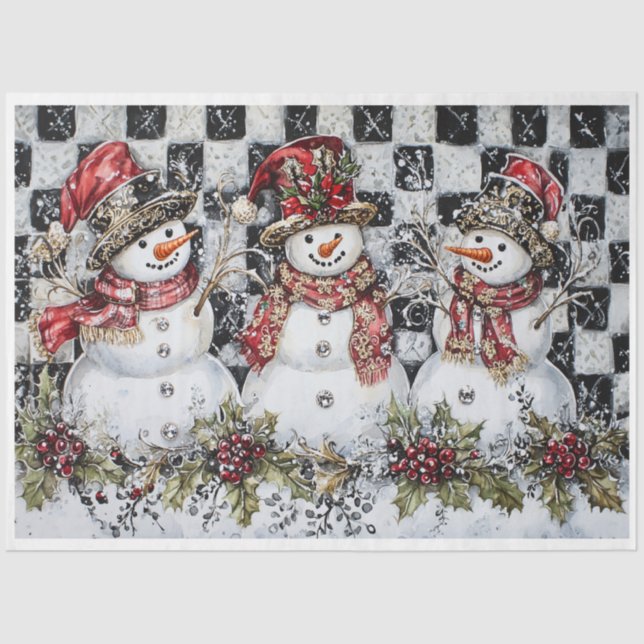 Sparkle Snowman Tissue Paper (Front)