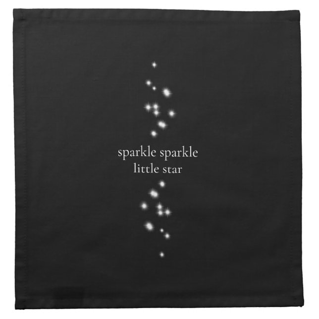 Sparkle Sparkle Little Star Black Starlight Cloth Napkin (Front)