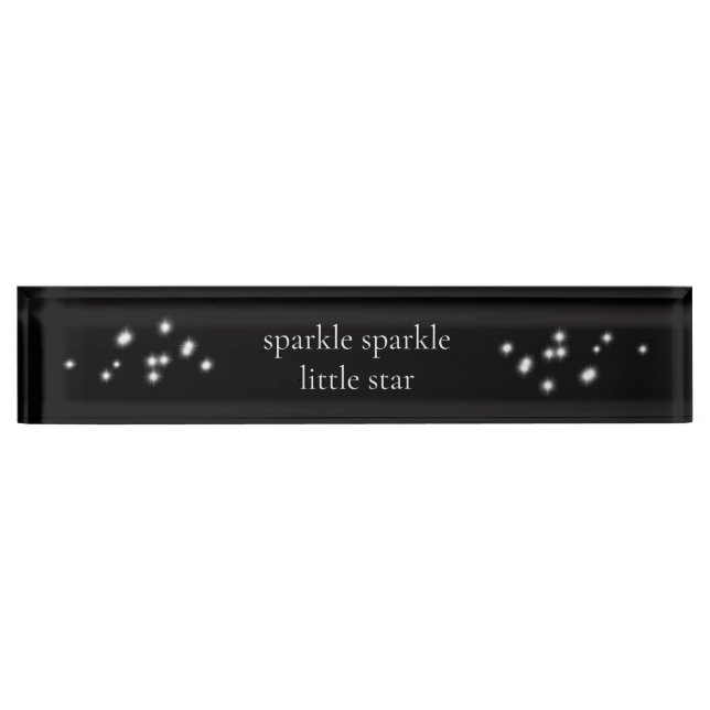 Sparkle Sparkle Little Star Black Starlight Desk Name Plate (Front)