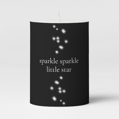 Sparkle Sparkle Little Star Black Starlight Pillar Candle