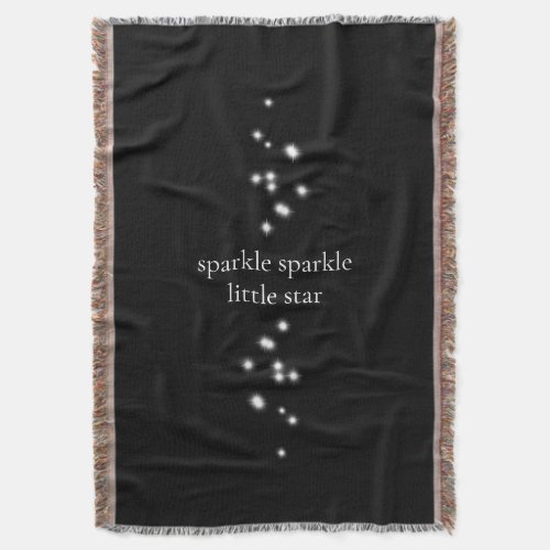 Sparkle Sparkle Little Star Black Starlight Throw Blanket