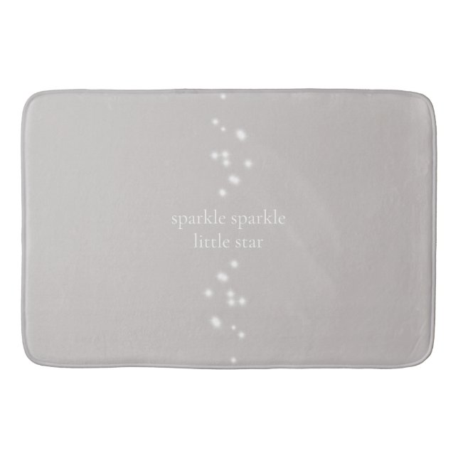 Sparkle Sparkle Little Star Silver Gray Starlight Bath Mat (Front)