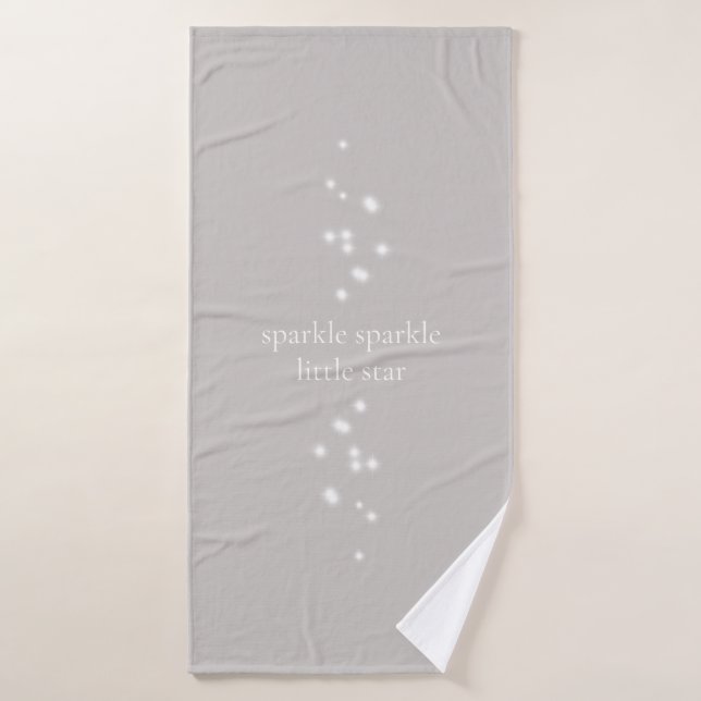 Sparkle Sparkle Little Star Silver Gray Starlight Bath Towel Set (Bath Towel)