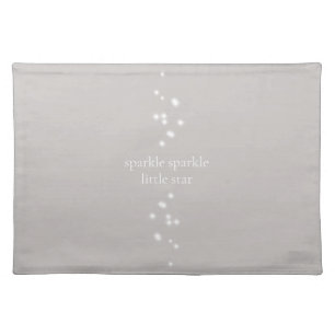 Sparkle Sparkle Little Star Silver Gray Starlight Cloth Placemat