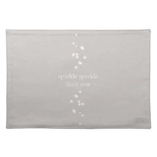 Sparkle Sparkle Little Star Silver Gray Starlight Cloth Placemat