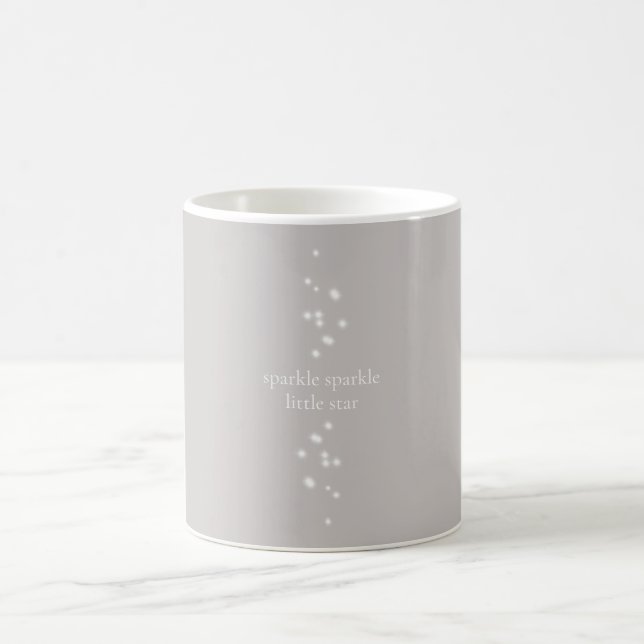 Sparkle Sparkle Little Star Silver Gray Starlight Coffee Mug (Center)