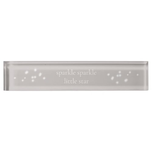Sparkle Sparkle Little Star Silver Gray Starlight Desk Name Plate
