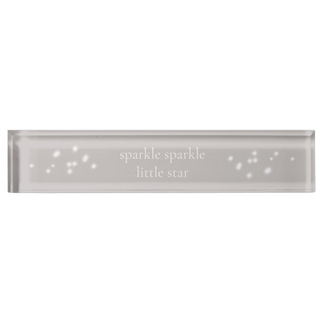 Sparkle Sparkle Little Star Silver Gray Starlight Desk Name Plate (Front)