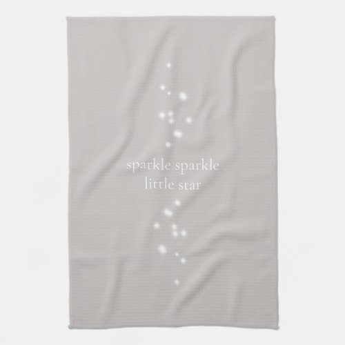 Sparkle Sparkle Little Star Silver Gray Starlight Kitchen Towel