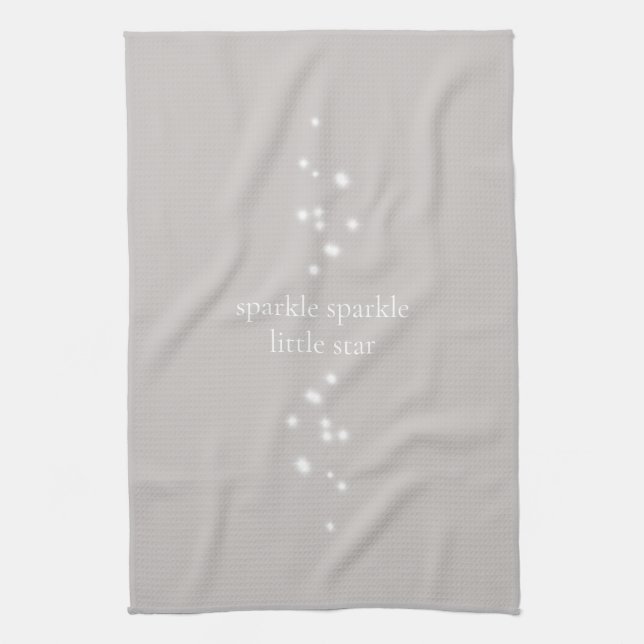 Sparkle Sparkle Little Star Silver Gray Starlight Kitchen Towel (Vertical)