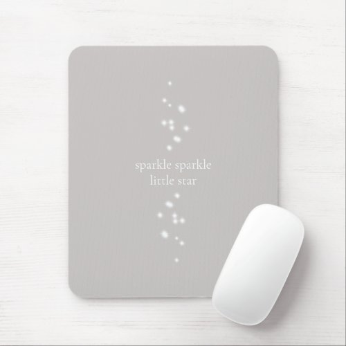 Sparkle Sparkle Little Star Silver Gray Starlight Mouse Pad