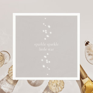 Sparkle Sparkle Little Star Silver Gray Starlight Napkins