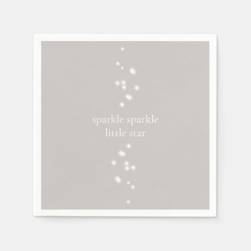 Sparkle Sparkle Little Star Silver Gray Starlight Napkins