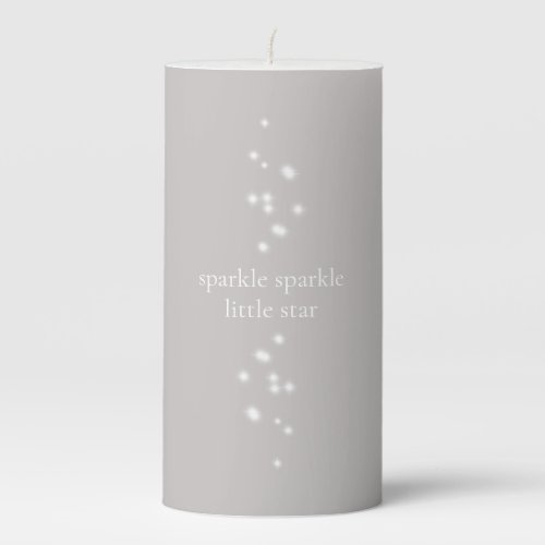 Sparkle Sparkle Little Star Silver Gray Starlight Pillar Candle