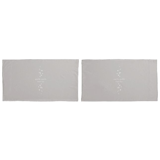 Sparkle Sparkle Little Star Silver Gray Starlight Pillow Case (Front-Set)