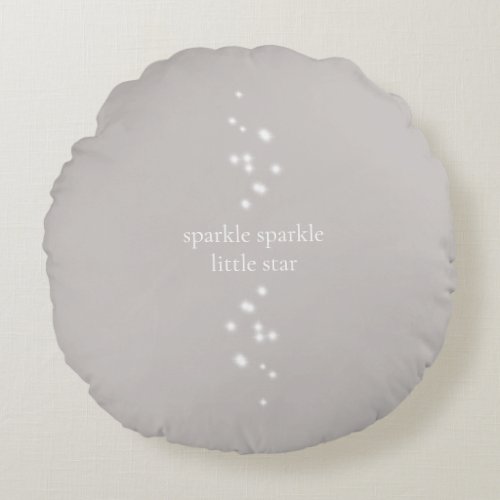 Sparkle Sparkle Little Star Silver Gray Starlight Round Pillow