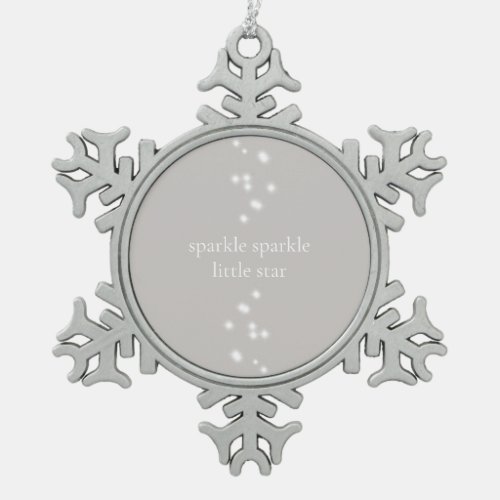 Sparkle Sparkle Little Star Silver Gray Starlight Snowflake Pewter Christmas Ornament