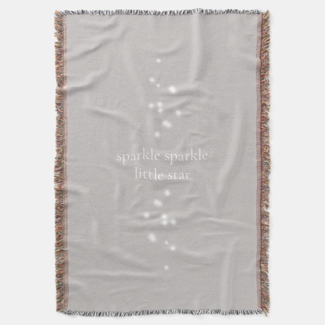 Sparkle Sparkle Little Star Silver Gray Starlight Throw Blanket (Front Vertical)