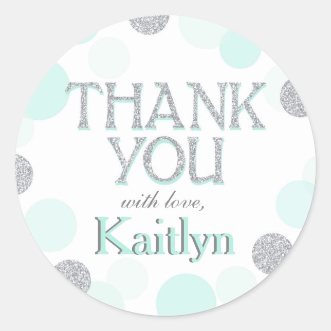 Sparkle Sprinkle Dots Thank You Label (Front)