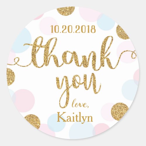 Sparkle Sprinkle Dots Thank You Label