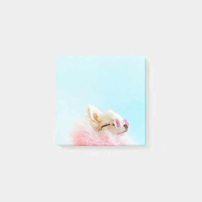 Sparkle The Tiny Chi | Dog Lover Glam Personal Post-it Notes (Front)