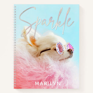 Sparkle The Tiny Chi Dog Lover Personalized Glam Notebook
