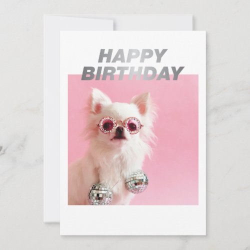 Sparkle The Tiny Chi  Happy Birthday Party Animal Card