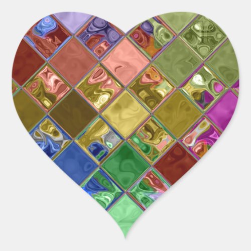 Sparkle Tiles Mosaic Art Heart Sticker